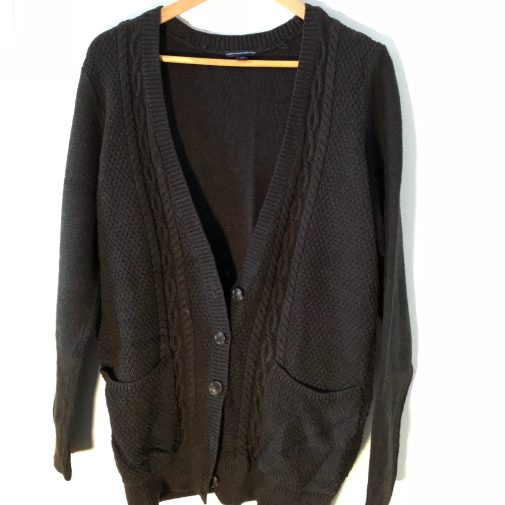 black cardigan